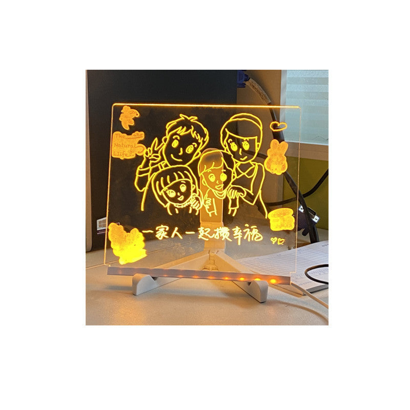 Ins Desktop Ambience Colorful Plug-in Handwriting Diy Luminous Message Board Light