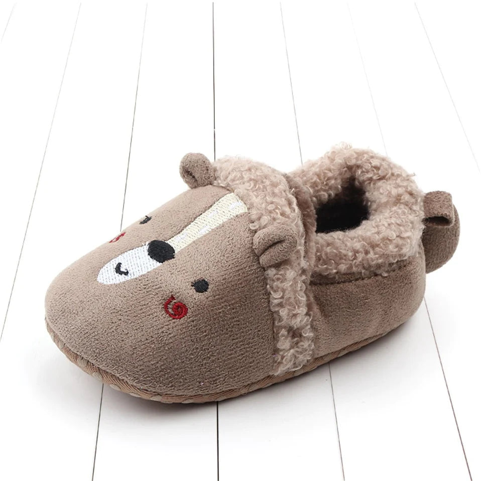 Baby Shoes Adorable Infant Slippers Toddler Baby Boy Girl Knit Crib Shoes Cute Cartoon Anti-Slip Prewalker Baby Slippers