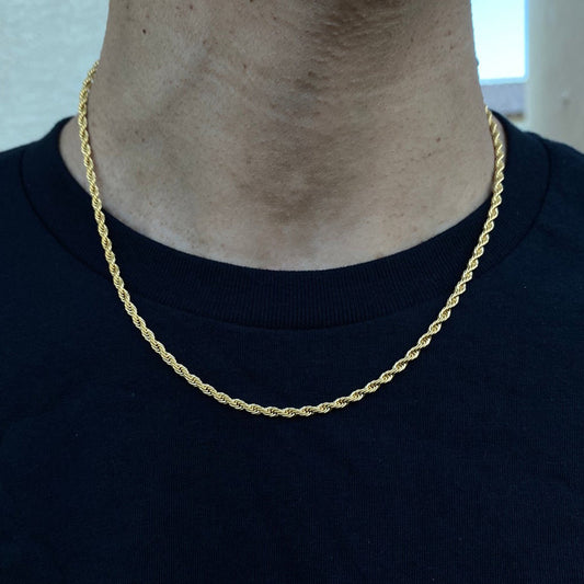 Classique Corde Cha Ne Hommes Collier Largeur