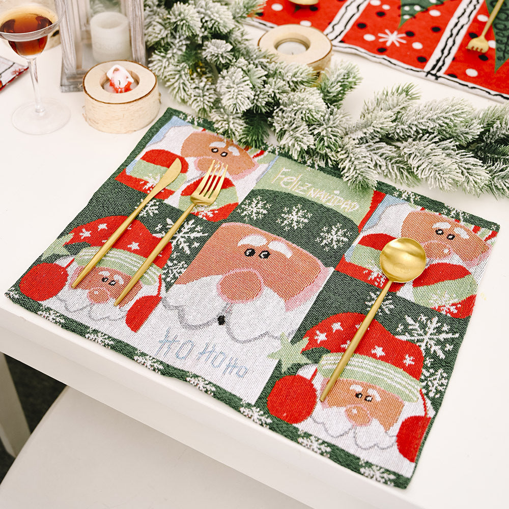 Christmas Home Decoration Products Knitted Cloth Placemats