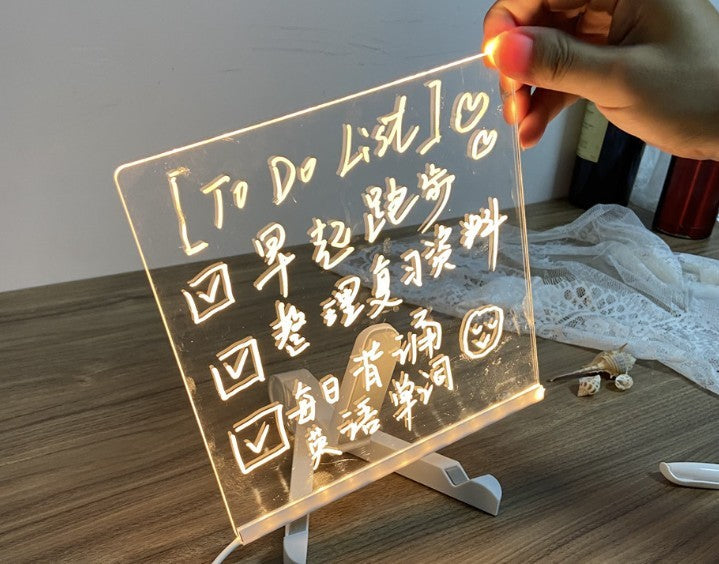 Ins Desktop Ambience Colorful Plug-in Handwriting Diy Luminous Message Board Light