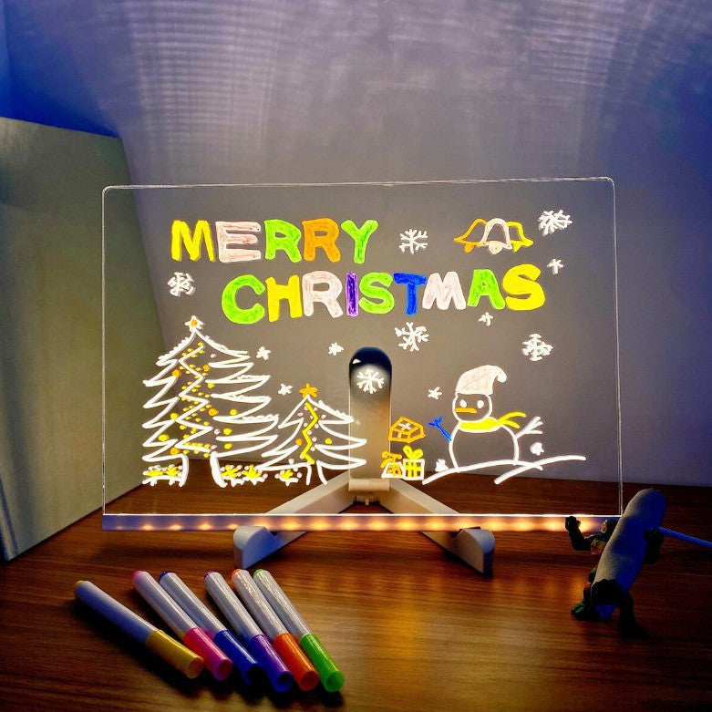 Ins Desktop Ambience Colorful Plug-in Handwriting Diy Luminous Message Board Light